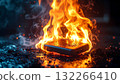 危險手機電池冒煙事件 16:9尺寸AI生成素材 132266410