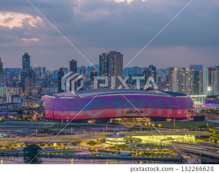19 Oct 2025 Evening Glow Over Kai Tak Sports Stadium 132266628