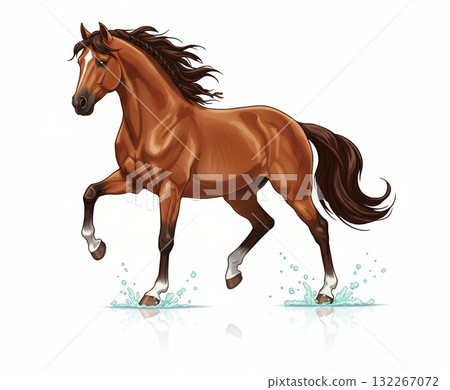 白色背景 - 一匹美麗的行走馬和它的鬃毛的動態插圖 - 新年賀卡材料 - 馬的圖片 - 馬年 白色背景 - 一匹美麗的行走馬和它的鬃毛的動態插圖 - 新年賀卡材料 - 馬的圖片 - 馬年 132267072