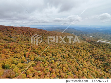 Autumn leaves of Mt. Kurikoma aerial view Autumn leaves of Mt. Kurikoma aerial view 132267271