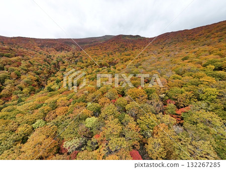 Autumn leaves of Mt. Kurikoma aerial view Autumn leaves of Mt. Kurikoma aerial view 132267285
