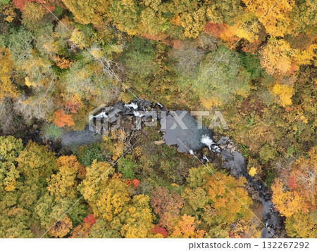 Autumn leaves of Mt. Kurikoma aerial view Autumn leaves of Mt. Kurikoma aerial view 132267292