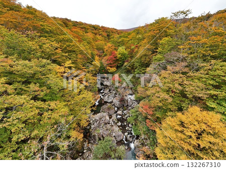 Autumn leaves of Mt. Kurikoma aerial view Autumn leaves of Mt. Kurikoma aerial view 132267310