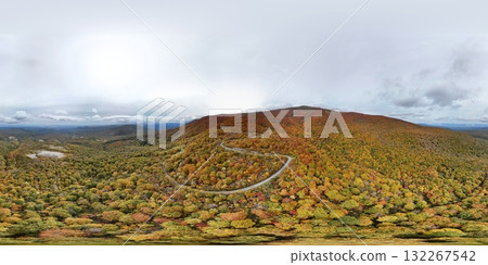Autumn leaves on Mount Kurikoma Aerial VR 132267542