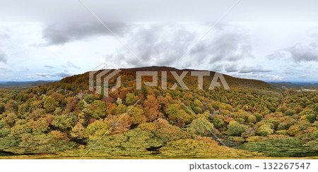 Autumn leaves on Mount Kurikoma Aerial VR 132267547