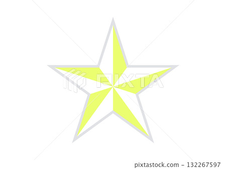 Yellow White Star Icon Symmetrical Split Segment Design with Outline Yellow White Star Icon Symmetrical Split Segment Design with Outline 132267597