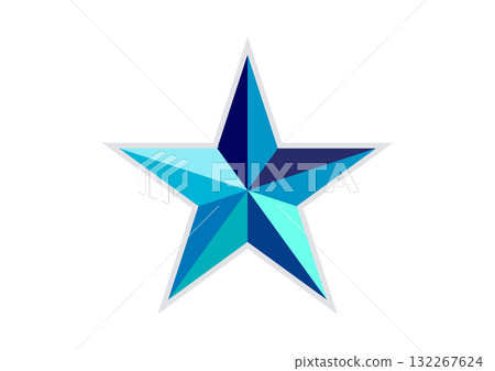 Geometric Blue Star Icon Symmetrical Gradient Design Geometric Blue Star Icon Symmetrical Gradient Design 132267624