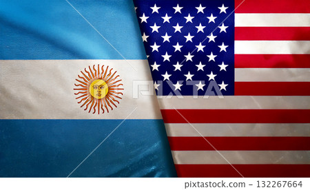 American flag and Argentine flag 132267664