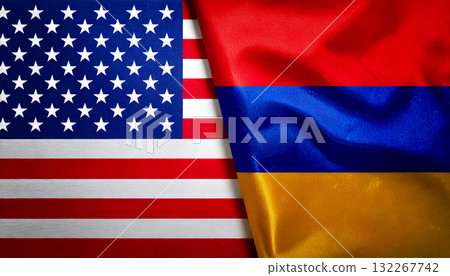 American flag and Armenian flag 132267742