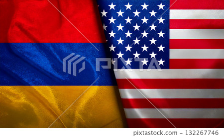 American flag and Armenian flag 132267746