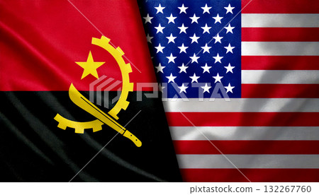 美國國旗和安哥拉國旗 美國國旗和安哥拉國旗 132267760