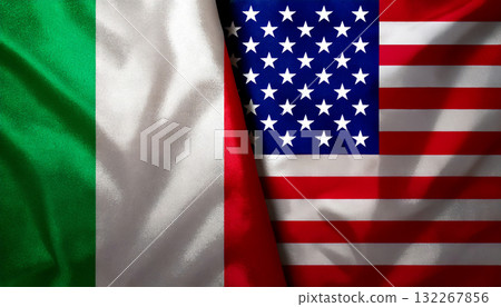 美國和義大利國旗 132267856