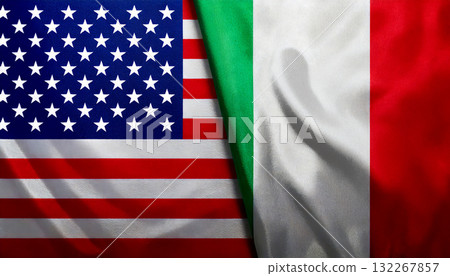 美國和義大利國旗 132267857