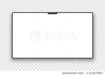 A realistic screen layout on a transparent background. A realistic screen layout on a transparent background. 132267964