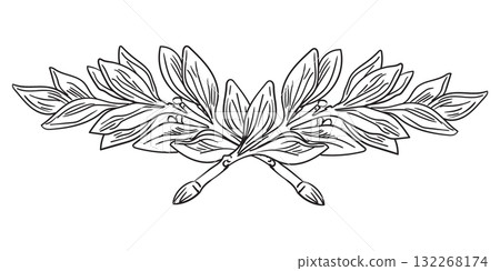 Ornate engraved baroque design element vector illustration 132268174