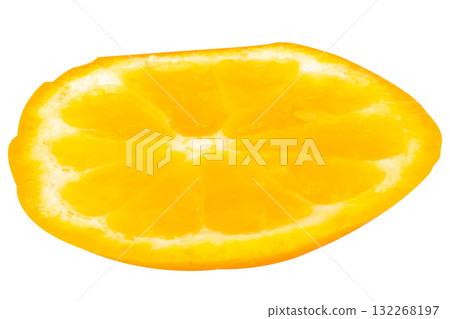 Orange half cut slice on white background Orange half cut slice on white background 132268197