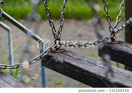 Park playground chains Suspension bridge chain stock photos Park playground chains Suspension bridge chain stock photos 132268548