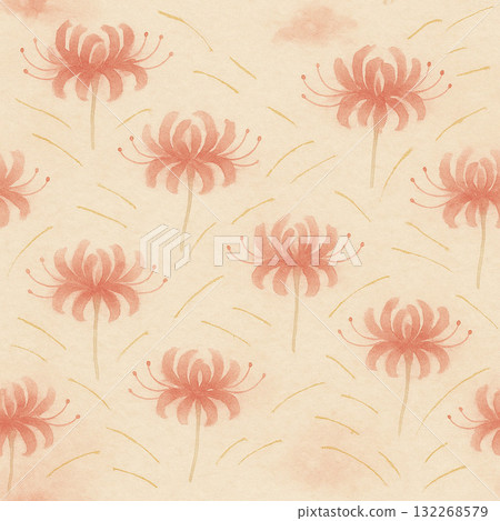 Cluster amaryllis series: Cluster amaryllis pattern with golden brushstrokes 132268579