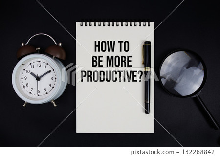 Spiral notepad with the motivational quotes "How To Be More Productive?" 132268842