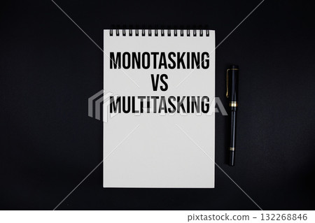 Spiral notepad with the motivational quotes "Monotasking vs Multitasking" Spiral notepad with the motivational quotes "Monotasking vs Multitasking" 132268846