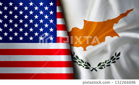 美國國旗和塞浦路斯國旗 132268896