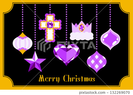 Christmas Ornament Postcard Purple 132269070