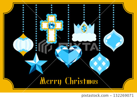 聖誕裝飾明信片藍色 聖誕裝飾明信片藍色 132269071