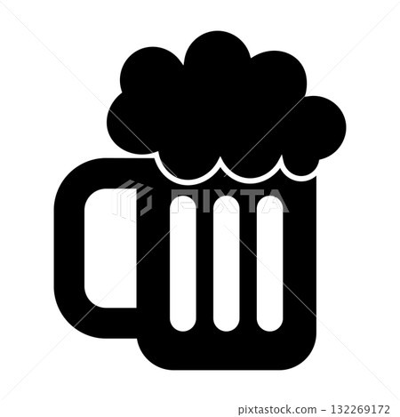 Beer Mug Silhouette Vector Illustration. Perfect for logos, icons, pub or bar signage, menus, Oktoberfest designs or brewing related graphics. Beer Mug Silhouette Vector Illustration. Perfect for logos, icons, pub or bar signage, menus, Oktoberfest designs or brewing related graphics. 132269172
