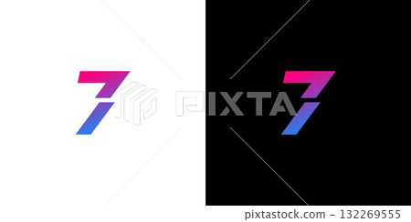 Modern and cool number 7 logo design Modern and cool number 7 logo design 132269555