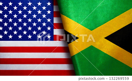 美國國旗和牙買加國旗 132269559