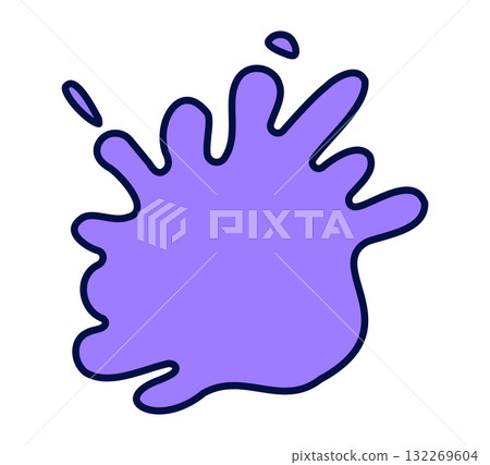 Abstract purple splash shape illustration for creative design 132269604