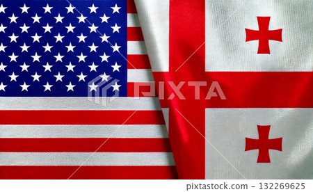 美國國旗和喬治亞州國旗 132269625