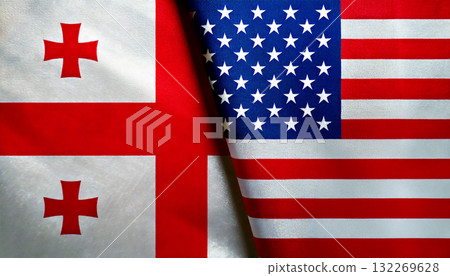 American flag and Georgia flag 132269628