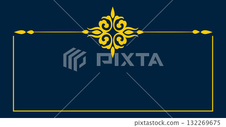 Elegant vintage border design with ornate gold decoration 132269675