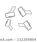 Hand Holding Smartphone Hand-drawn illustrations of hands 132269804
