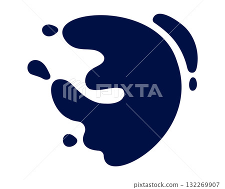 Abstract blue splash shape design element for creative projects Abstract blue splash shape design element for creative projects 132269907