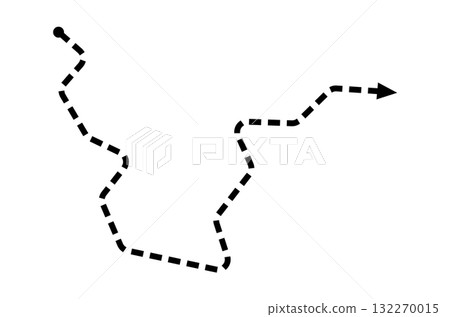 Minimalist maze path with arrow for puzzle and game concepts Minimalist maze path with arrow for puzzle and game concepts 132270015