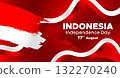 Indonesia Independence Day Web Banner With Red and White Flag in Background. 17 August Indonesia Happy Independence Day Social Media Post and Cover Banner, Flyer, Invitation card, Brochure, Poster 132270240