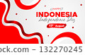 Indonesia Independence Day Web Banner With Red and White Flag in Background. 17 August Indonesia Happy Independence Day Social Media Post and Cover Banner, Flyer, Invitation card, Brochure, Poster 132270245