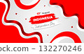 Indonesia Independence Day Web Banner With Red and White Flag in Background. 17 August Indonesia Happy Independence Day Social Media Post and Cover Banner, Flyer, Invitation card, Brochure, Poster 132270246