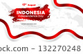 Indonesia Independence Day Web Banner With Red and White Flag in Background. 17 August Indonesia Happy Independence Day Social Media Post and Cover Banner, Flyer, Invitation card, Brochure, Poster 132270248