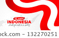Indonesia Independence Day Web Banner With Red and White Flag in Background. 17 August Indonesia Happy Independence Day Social Media Post and Cover Banner, Flyer, Invitation card, Brochure, Poster 132270251