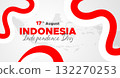 Indonesia Independence Day Web Banner With Red and White Flag in Background. 17 August Indonesia Happy Independence Day Social Media Post and Cover Banner, Flyer, Invitation card, Brochure, Poster 132270253