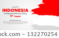 Indonesia Independence Day Web Banner With Red and White Flag in Background. 17 August Indonesia Happy Independence Day Social Media Post and Cover Banner, Flyer, Invitation card, Brochure, Poster 132270254