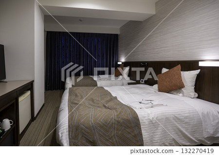 Hotel twin room, Miyazaki City, Miyazaki Prefecture Hotel twin room, Miyazaki City, Miyazaki Prefecture 132270419