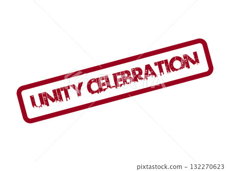 Expressing community and collective festivity through a vibrant red unity celebration stamp Expressing community and collective festivity through a vibrant red unity celebration stamp 132270623