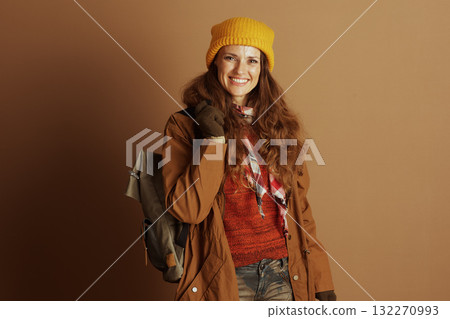 Friendly Woman Ready for Autumn Exploration Friendly Woman Ready for Autumn Exploration 132270993