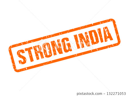 Emphasizing a strong and resilient India with this impactful orange stamp highlighting national power Emphasizing a strong and resilient India with this impactful orange stamp highlighting national power 132271053
