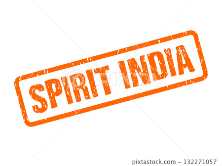 Capturing the vibrant spirit of India with this bold orange stamp celebrating national identity 132271057