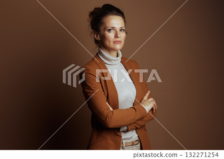 Poised Businesswoman with Confident Demeanor 132271254